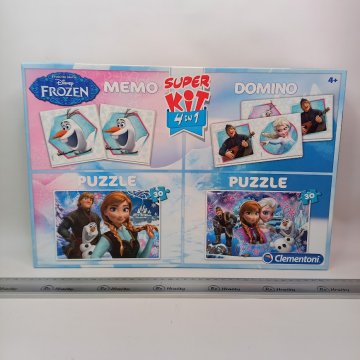 Frozen herní sada 4v1 - 2x puzzle, pexeso, domino